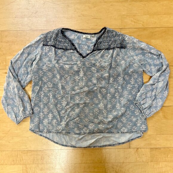 Dylan Los Angeles Blue Peasant Blouse, Size Small - Picture 6 of 11